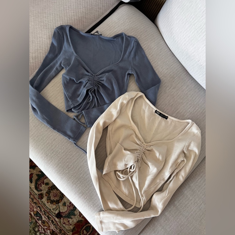 ZARA Ruched Crop Top Bundle